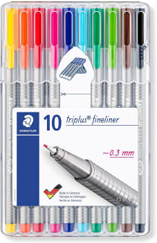 Caneta Triangular Staedtler Fineliner Triplus 334 SB10 03 0.3mm 10 Cores