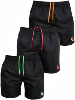 Kit 3 Bermudas Masculina Moda Praia Short Tactel Viagem