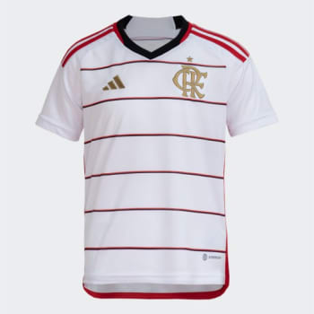 Camisa Flamengo Infantil II 23/24 s/n° Torcedor Adidas Masculina - Branco+Vermelho