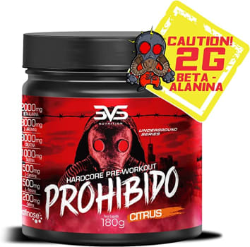 Suplemento Prohibido Hardcore Pré-Workout 180g Citrus - 3VS Nutrition