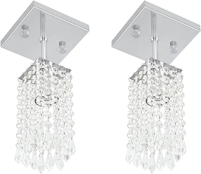 2 Lustres Plafon Clearcrillic Quadrado Cristal Acrílico