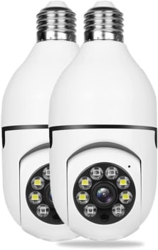 Kit 2 Câmera Segurança Ip Wifi Lâmpada 360° Inteligente Prova D'água Giratória Visão Noturna Infravermelho 1080P HD Premium GAXMARK