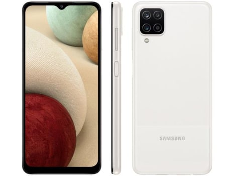 Smartphone Samsung Galaxy A12 64GB Branco 4G - Octa-Core 4GB RAM 6,5” Câm. Quádrupla + Selfie 8MP - Magazine Ofertaesperta