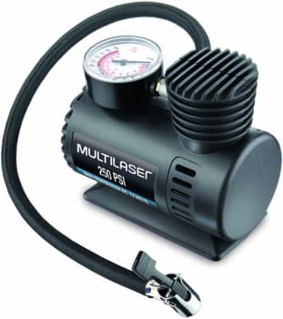 Compressor de Ar Multilaser 12v Vazão 15l Min 250psi 3 Bicos Adaptadores - AU601