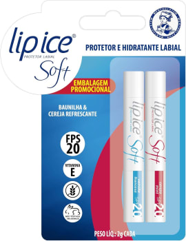 Protetor Labial Lip Ice Soft Baunilha e Cereja FPS20