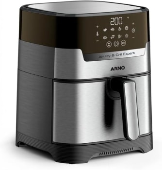 Fritadeira Elétrica Arno Airfryer Air Plus e Grill Digital 4,2L Inox 110V - UFE2