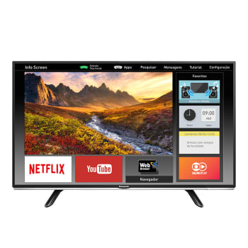 Smart TV LED 40" Panasonic Viera TC-40DS600B Full HD 2 HDMI 1 USB Preta com Conversor Digital Integrado