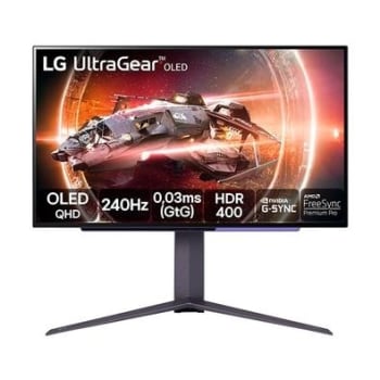 Monitor Gamer LG UltraGear 27" OLED QHD 240Hz 0.03ms DisplayPort HDMI e USB NVIDIA G-SYNC AMD FreeSync HDR400 - 27GS95QE