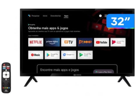 Smart TV 32” HD D-LED Rig Vizzion BR32D1SA - IPS Wi-Fi 2 HDMI 2 USB - Smart TV - Magazine OfertaespertaLogo LuLogo Magalu