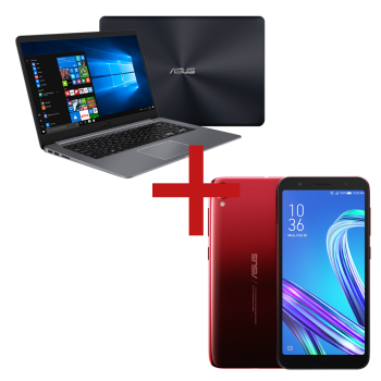 Notebook X510UA-BR539T Cinza + ZenFone Live (L1) Octacore Vermelho 430