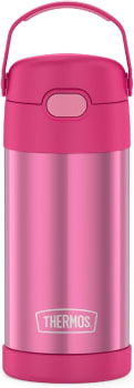 Thermos Garrafa infantil Carros Funtainer, aço inoxidável, 354 ml, rosa