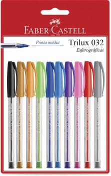 Caneta Esferográfica Colorida 10 Cores Trilux Colors SM/032ESC10 - Faber-Castell