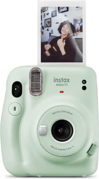 Câmera MINI 11 Instax, Foto Instantânea, Modo Selfie & Close up, Espelho Selfie, Flash, Exposição automática (Verde)