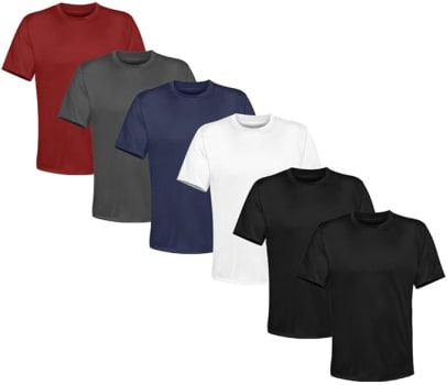 Tam. M — Kit 6 Camisetas Masculina Lisa Algodão Qualidade