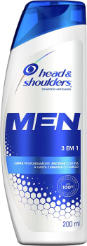 10 Unidades Head & Shoulders - Shampoo Anticaspa Masculino 3 em 1, Protege Contra a Caspa, Shampoo Masculino Hidratante, 200 ml​​