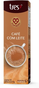 3 Corações Cápsula Café com Leite TRES - 10 unidades