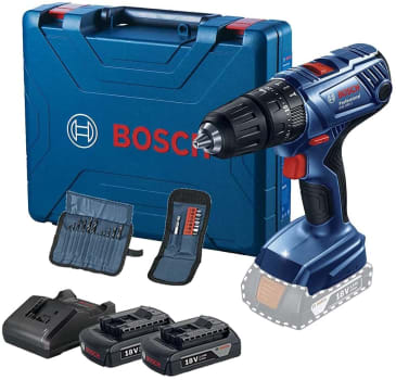 Parafusadeira Furadeira Bosch GSB 180-LI 18V com 2 baterias, 1 carregador e 1 maleta