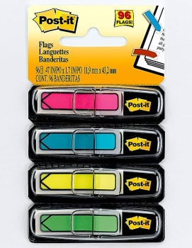 Post-it 3M Marcador de Página Adesivo Flags Setas Cores Neon 11,9mm x 43,2mm 96 folhas