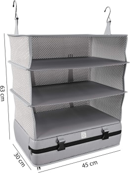 Organizador De Roupas Para Viagem e Closet Retangular, CST6057, Euro Home (Cinza)