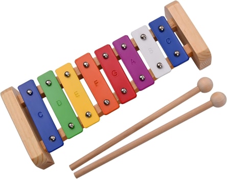 Xilofone Infantil de madeira 8 notas Dó percussão Brinquedo musical