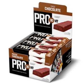 Barra de Proteína Pro30Vit Chocolate - 24 unidades - Trio