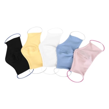 Kit Máscaras de Proteção Infantil Gajang Lavável Algodão - 5 Unidades - Rosa e Branco