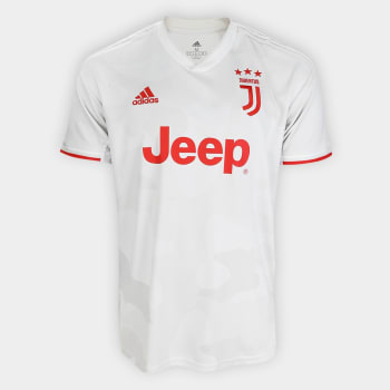 Camisa Juventus Away 19/20 s/nº Torcedor Adidas Masculina - Branco e Bege