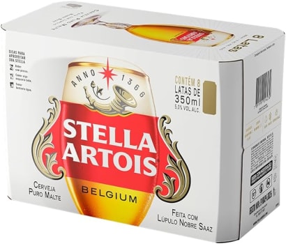 Pack de Stella Artois Sleek 350ml , 8 Unidades