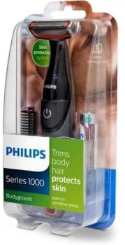 Aparador De Pelos Philips Bodygroom Series 1000 BG105/11 À Prova D'água Sem Fio Preto/Vermelho