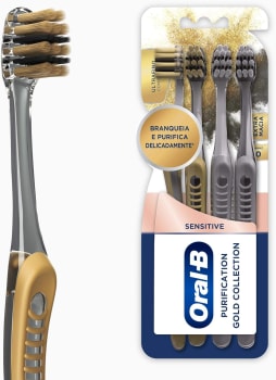 10 Kits — Escova Dental Oral-B Purification Gold Collection - 4 Unidades Cada