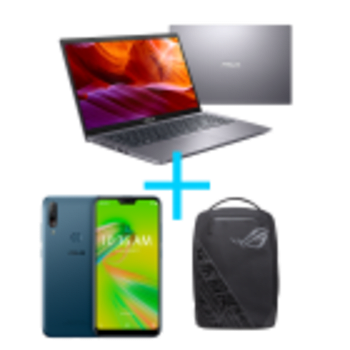 Notebook M509DA-BR324T Cinza Escuro + Zenfone Max Shot 4GB/64GB Azul + Mochila ROG BACKPACK