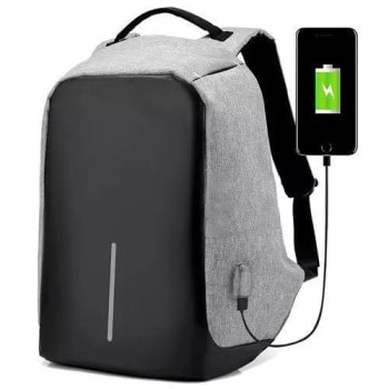 Mochila Anti-furto Com Compartimento P/laptop Saida USB Para Carregamento De Dispositivos
