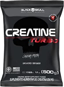 Creatina Turbo 500g Black Skull | Creatina Com Máxima Absorção | Suplemento Em Pó Refil