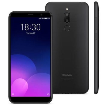 (APP) - Smartphone Meizu M6t Preto, Tela 5,7”, 3gb Ram, 32gb, Câmara 13mp/8mp, Dual Sim