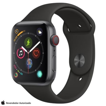 Apple Watch Sport Cinza Espacial com Pulseira Esportiva Preta, 44 mm, 4G, Bluetooth e 16 GB - MTVU2BZ/A - AEMTVU2BZACNZ_PRD