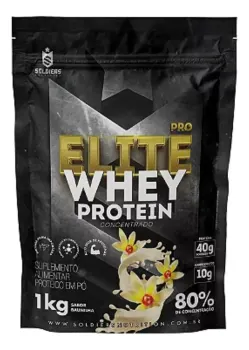 Whey Protein Elite Pro Concentrado 80% 1kg Baunilha - Soldiers Nutrition