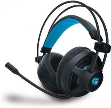  Fortrek H2 - Headset Gamer Pro Microfones e Fones de Ouvido, Preto (Leds Azul) 