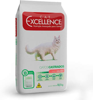 RACAO CAT EXCELLENCE ADULTO CASTRADO SALMAO, SELECTA, 10KG