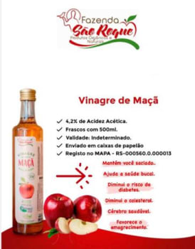 Vinagre de Maçã Orgânico Fazenda São Roque 500 ml - Magazine Ofertaesperta