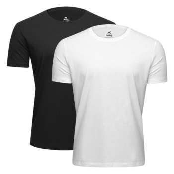 Kit Camiseta Hering Básica 2 Peças Masculino - Branco+Preto