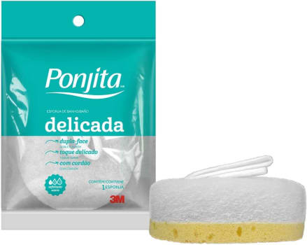 2 Unidades - Esponja Para Banho Dupla Face Delicada Ponjita, Ponjita