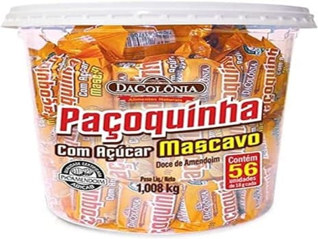 2 Pacotes Da Colonia Paçoca Rolha C/ Açucar Mascavo Pote C/56 Und Dacolonia