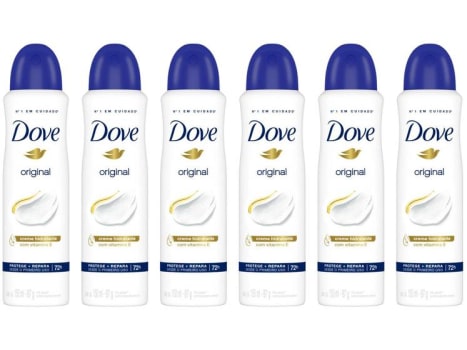 Desodorante Aerosol Antitranspirante Unissex - Dove Original 150ml Cada 6 Unidades - Desodorante - Magazine Ofertaesperta