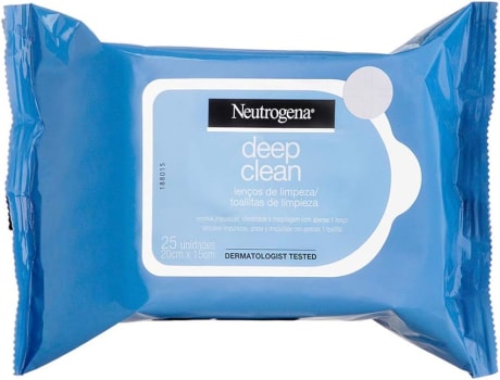 2 Unidades — Lenços Demaquilantes Deep Clean, Neutrogena, 25 Unidades