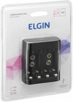 Recarregador de Pilhas AA AAA e 9V 46RSCUSB0000 - Elgin