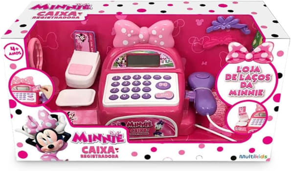 Caixa Registradora de Brinquedo Minnie Mouse Rosa - Br1183