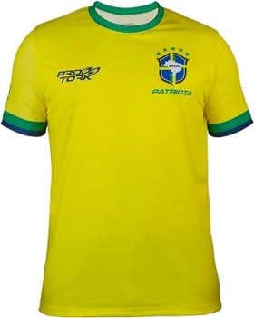 Camiseta Baby Look Feminina Pro Tork Brasil Seleção Copa 2022 Tam P Amarela, Modelo: CP-308AZ-2