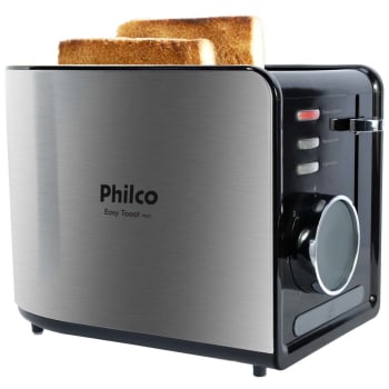 Torradeira Philco Easy Toast Ptr2 – Aço Escovado/Preto
