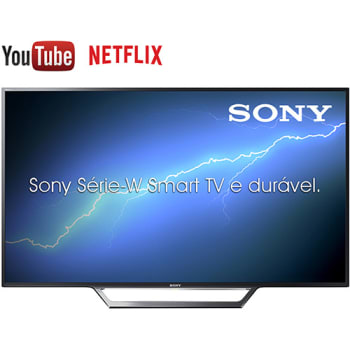 Smart TV LED 48" Sony KDL-48W655D com Conversor Digital 2 HDMI 2 USB Wi-Fi Foto Sharing Plus Miracast Preta