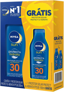 Kit Nivea Sun Protetor Solar Protect & Hidrata FPS30 200ml + 100ml